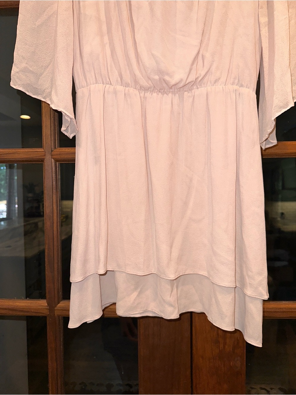 Alice + Olivia Silk Blend Size Small Layered Mini Dress in Blush Pink Cream - Picture 5 of 12